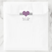 Mod Heart Wedding Stickers, Paars Vierkante Sticker (Tas)