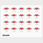 Mod Heart Wedding Stickers, Red Vierkante Sticker (Vel)
