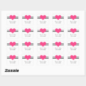 Mod Heart Wedding Stickers, Roze Vierkante Sticker (Vel)