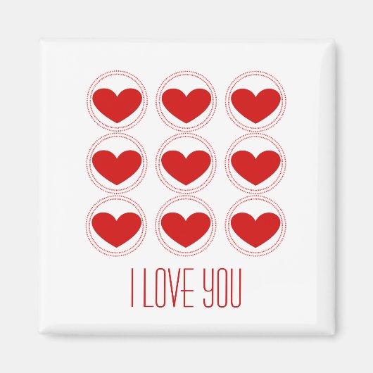 Mod Hearts Love Magnet, Red Magneet (Voorkant)