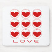 Mod Hearts Love Mousepad, Red Muismat (Voorkant)