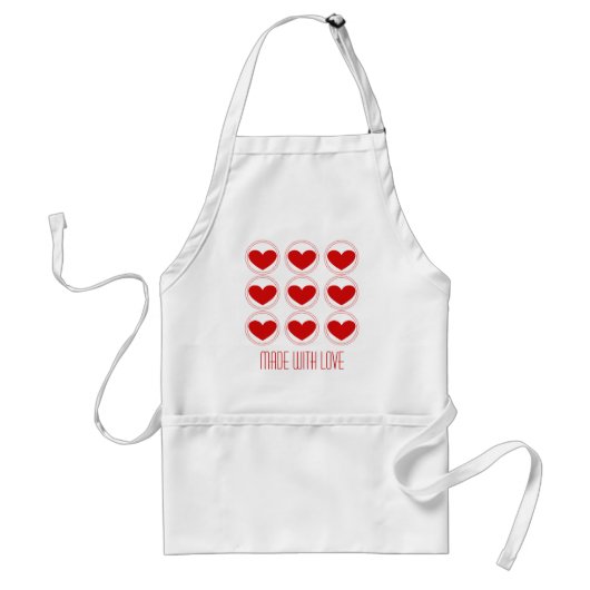 Mod Hearts Love Schort, Red Standaard Schort (Voorkant)