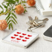 Mod Hearts Love Sleutelhanger, Red Sleutelhanger (Zijkant)