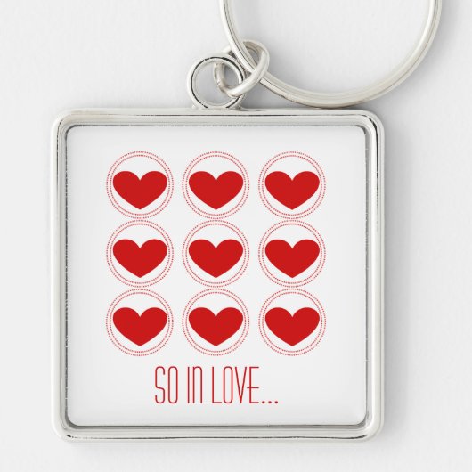 Mod Hearts Love Sleutelhanger, Red Sleutelhanger (Voorkant)