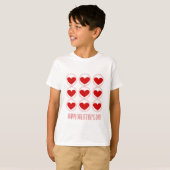 Mod Hearts Valentijn Girl's T-shirt, Red T-shirt (Voorkant volledig)