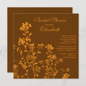 Mod Herfst Floral Bridal Shower Kaart (Voorkant / Achterkant)