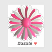 MOD Hippie Roze Wit Daisy Bloem Bruiloft Sticker (Vel)