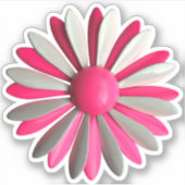 MOD Hippie Roze Wit Daisy Bloem Bruiloft Sticker (Voorkant)