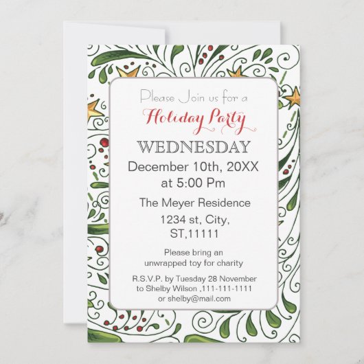 Mod Holiday Pattern, Uitnodiging feestdag (Voorkant)