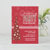 Mod Holiday Tree - Uitnodiging voor kerstfeest (Staand voorkant)