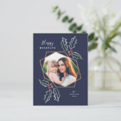 Mod Holly Gold Geo Foto Lijst Navy | Vakantiekaart Briefkaart (Staand voorkant)