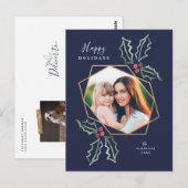 Mod Holly Gold Geo Foto Lijst Navy | Vakantiekaart Briefkaart (Voorkant / Achterkant)