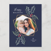 Mod Holly Gold Geo Foto Lijst Navy | Vakantiekaart Briefkaart (Voorkant)
