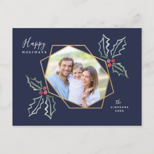 Mod Holly Gold Geo Foto Lijst Navy   Vakantiekaart Briefkaart