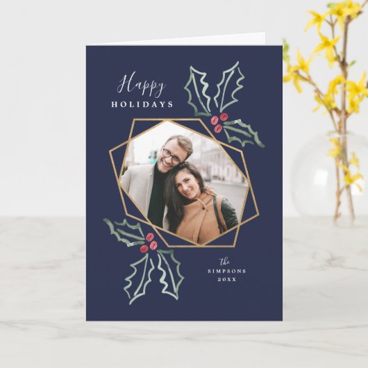 Mod Holly Gold Geo Foto Lijst Navy | Vakantiekaart Kaart (Gele Bloem)