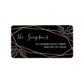 Mod Holly Gold Geometrisch vakantieadres Etiket (Voorkant)