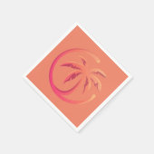 Mod Hot Pink Oranje palmboom op koraal Servet (Hoek)
