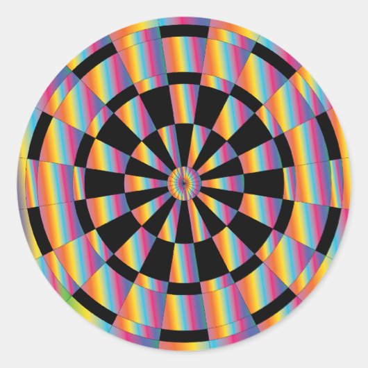 Mod Iridescent Dartboard Ronde Sticker (Voorkant)