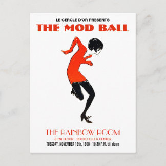 Mod jaren '60: Dance Party  Invitation Briefkaart