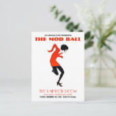 Mod jaren '60: Dance Party Invitation Briefkaart (Staand voorkant)