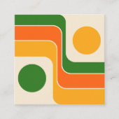 Mod jaren 70 Retro Stijl Geometrisch Ontwerp Informatiekaartje (Voorkant)
