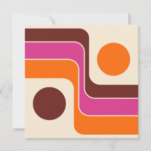 Mod jaren 70 Retro Stijl Geometrisch Ontwerp Kaart