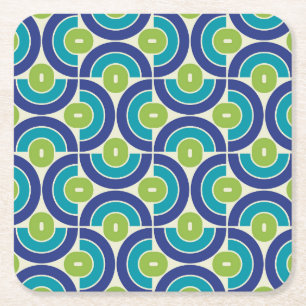 Mod jaren 70 Retro Stijl Geometrisch Ontwerp Kartonnen Onderzetters