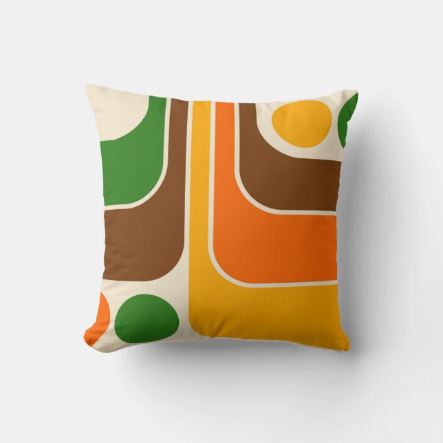Mod jaren 70 Retro Stijl Geometrisch Ontwerp Kussen (Voorkant)