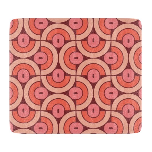 Mod jaren 70 Retro Stijl Geometrisch Ontwerp Snijplank (Voorkant)