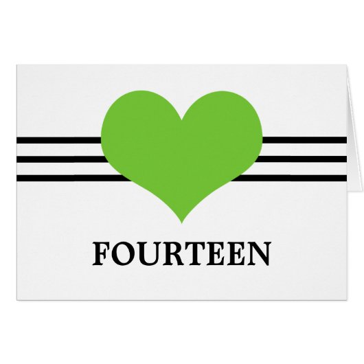 Mod Kaart harttafel nummer, groen (Voorkant Horizontaal)