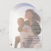 MOD Kalligrafie Een Duo Foto Opslaan De Datumboog Kaart (Voorkant / Achterkant)