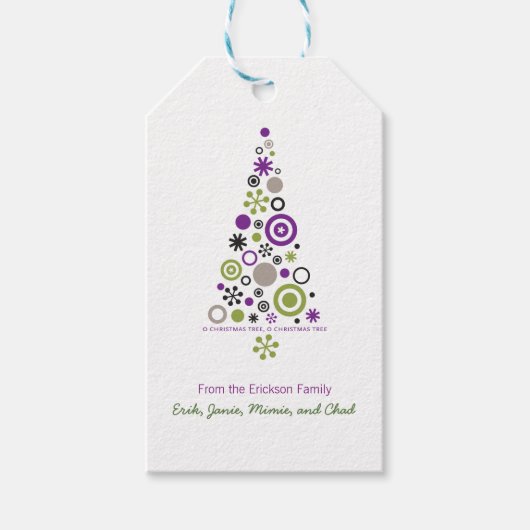 Mod kerstboom voor vakantie (gepersonaliseerd) cadeaulabel (Voorkant)