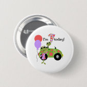 Mod kikkers 1e verjaardag ronde button 5,7 cm (Voorkant /achterkant)