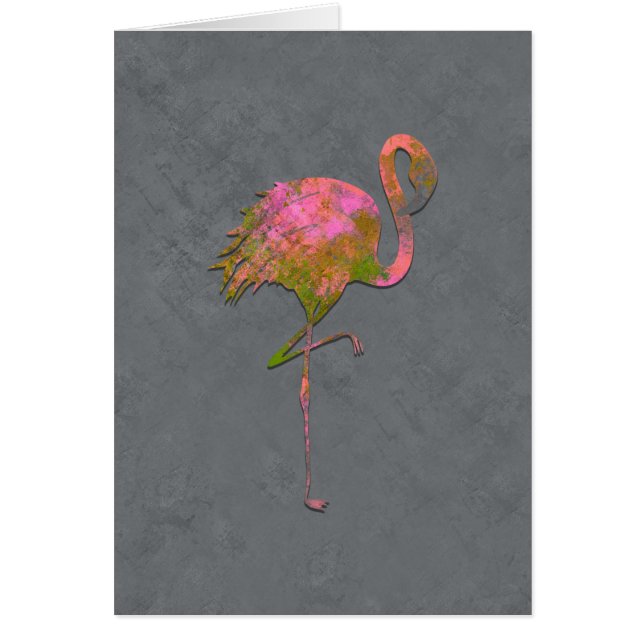 Mod Kleurrijke Flamingo Chic Moderne Grijze Dank J (Voorkant)