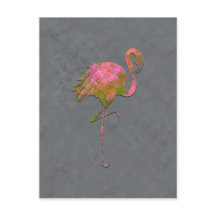 Mod Kleurrijke Zomer Flamingo Chic Modern Grijs