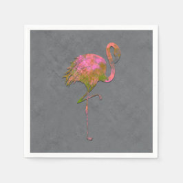 Mod Kleurrijke Zomer Flamingo Chic Moderne Grijs Servet