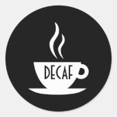 mod koffie decaf ronde sticker (Voorkant)