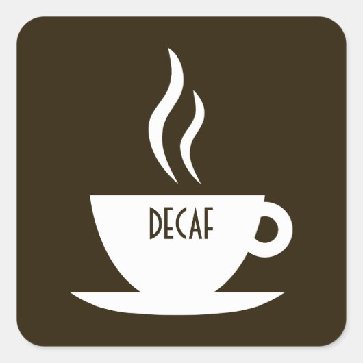 mod koffie : decaf vierkante sticker (Voorkant)