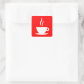 mod koffie vierkante sticker (Tas)