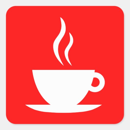 mod koffie vierkante sticker (Voorkant)