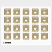 mod koffie vierkante sticker (Vel)