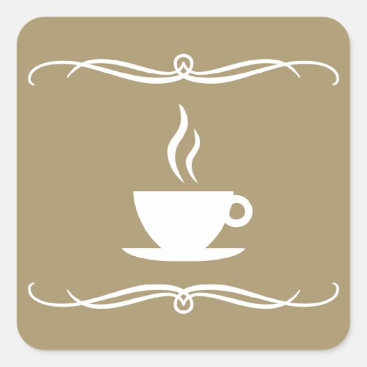 mod koffie vierkante sticker (Voorkant)