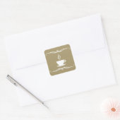 mod koffie vierkante sticker (Envelop)