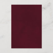 Mod laat bordeaux grijs bruiloft details QR code Informatiekaartje (Achterkant)