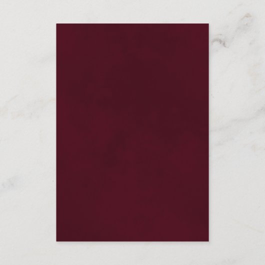 Mod laat bordeaux grijs bruiloft details QR code Informatiekaartje (Achterkant)