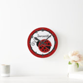 Mod Lady Bug Red Black Insect persoonlijke klok (Huis)