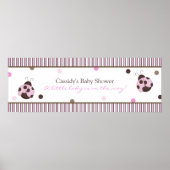 Mod Ladybug Baby shower Banner Poster (Voorkant)
