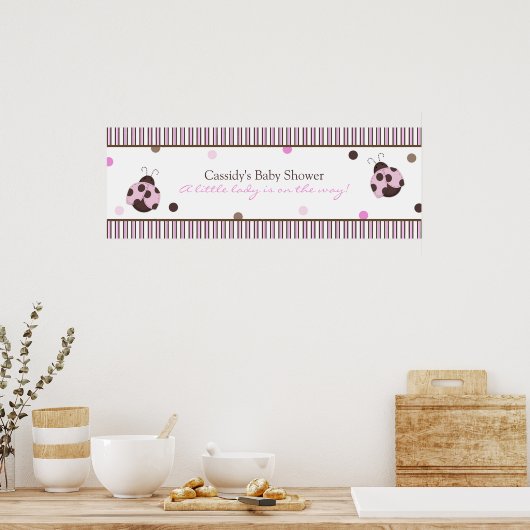 Mod Ladybug Baby shower Banner Poster (Keuken)