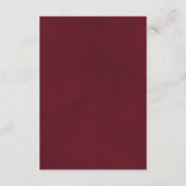 Mod Leaves Burgundy Gold Wedding Details QR Code Informatiekaartje (Achterkant)