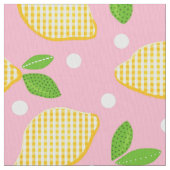 Mod Lemon Gingham Polka-Stippen Stof (Close Up)
